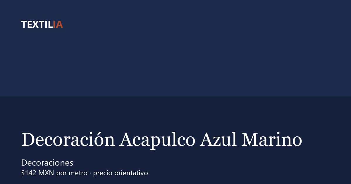 Tela Decoración Acapulco Azul Marino