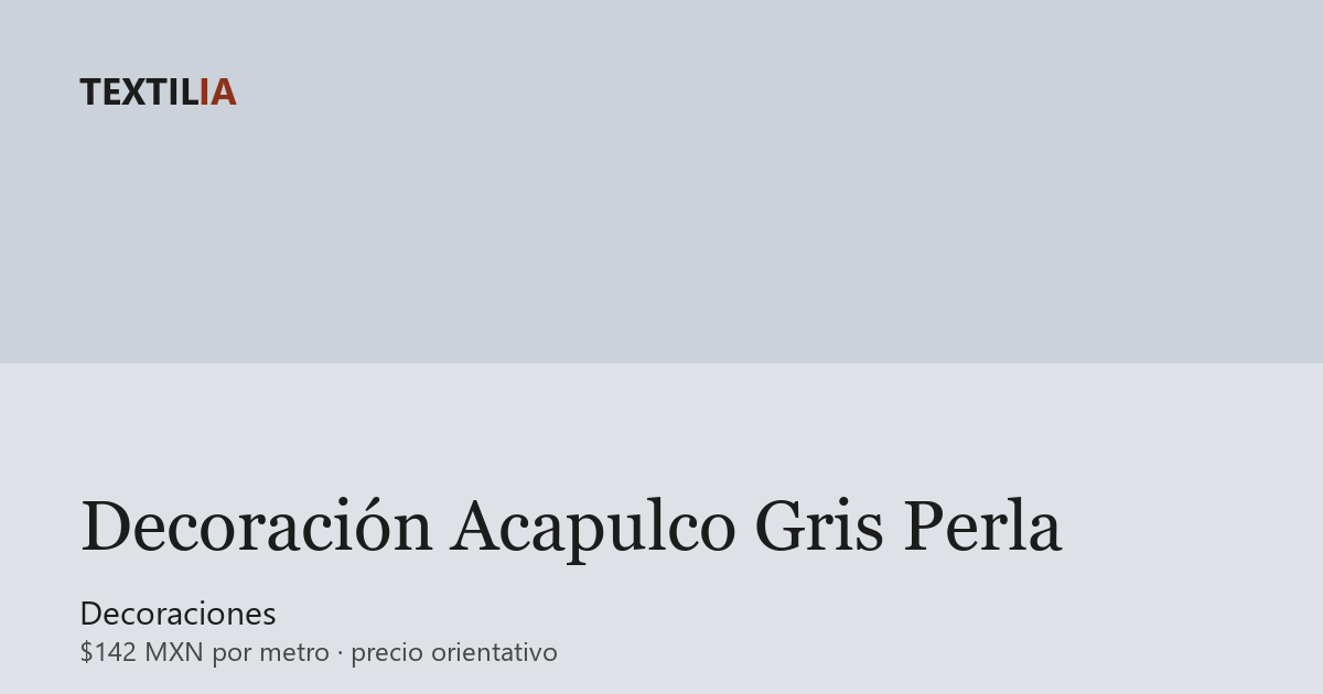 Tela Decoración Acapulco Gris Perla