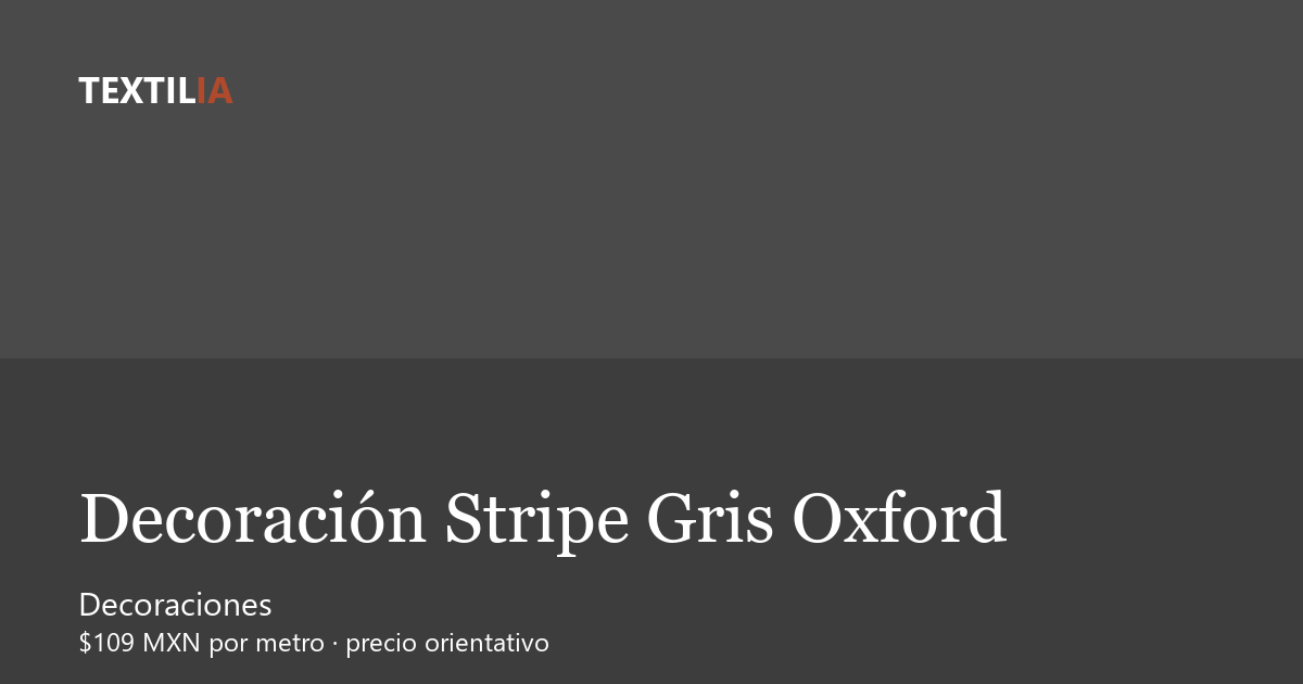 Tela Decoración Stripe Gris Oxford