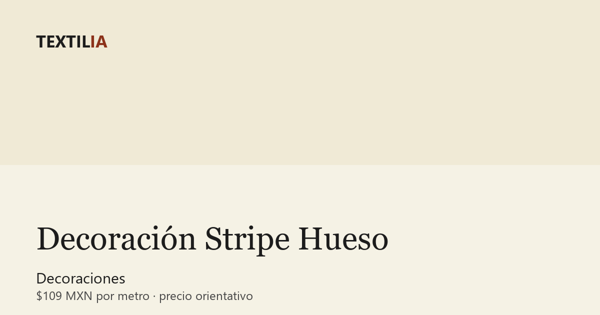 Tela Decoración Stripe Hueso