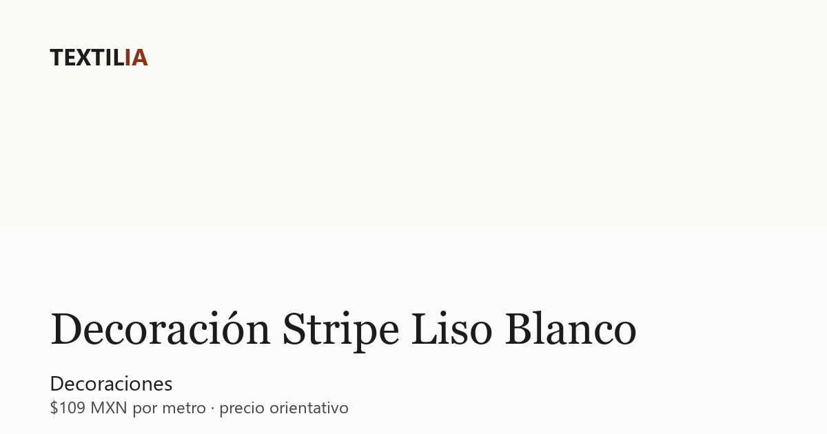 Tela Decoración Stripe Liso Blanco