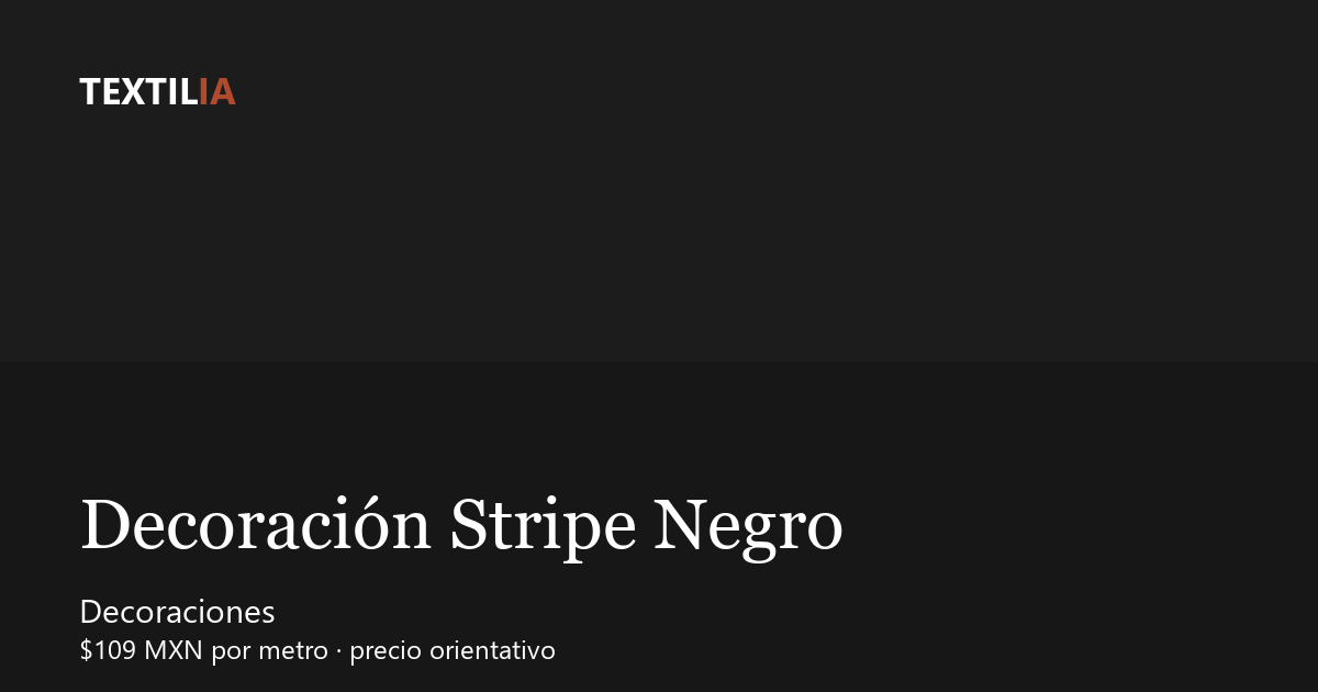 Tela Decoración Stripe Negro
