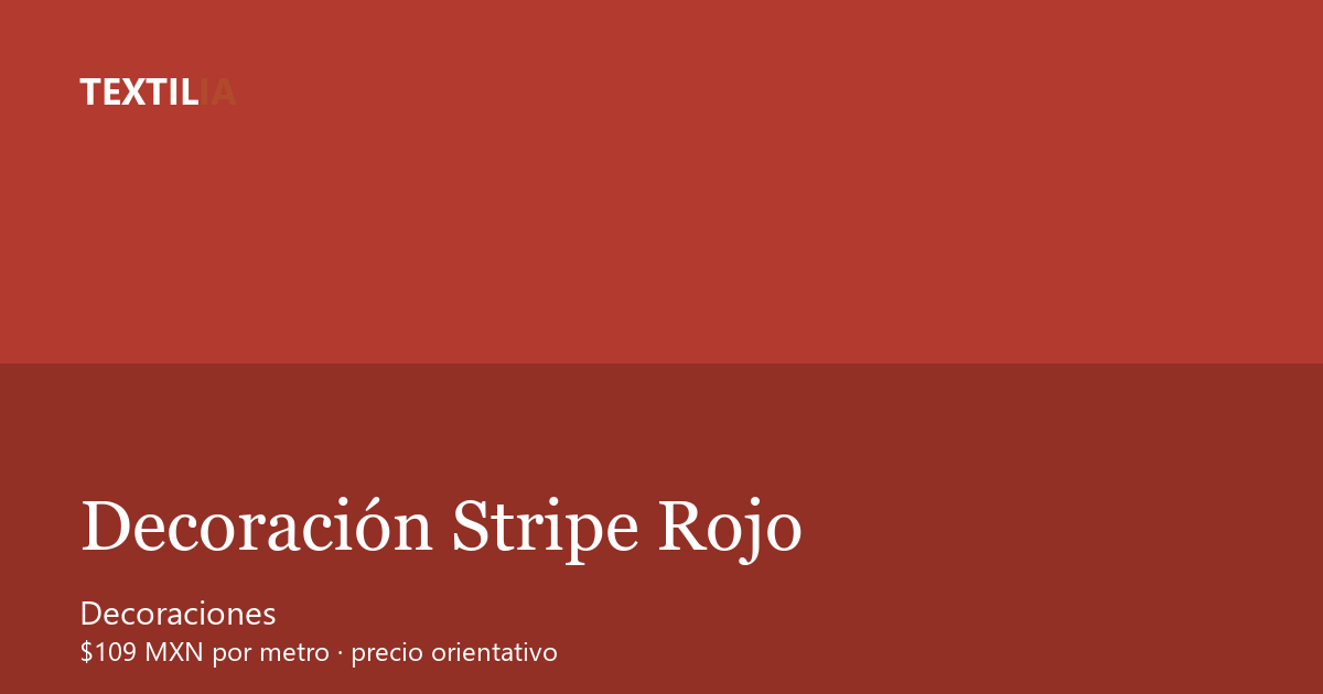 Tela Decoración Stripe Rojo