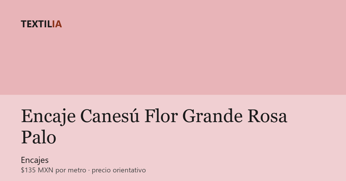 Tela Encaje Canesú Flor Grande Rosa Palo