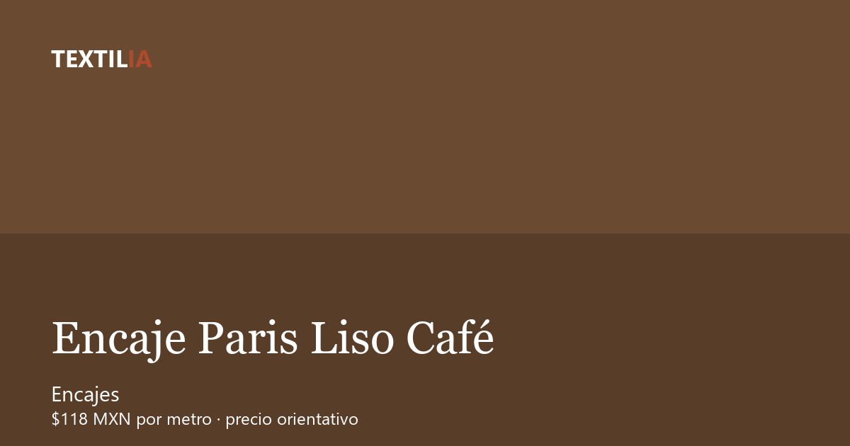Tela Encaje Paris Liso Café