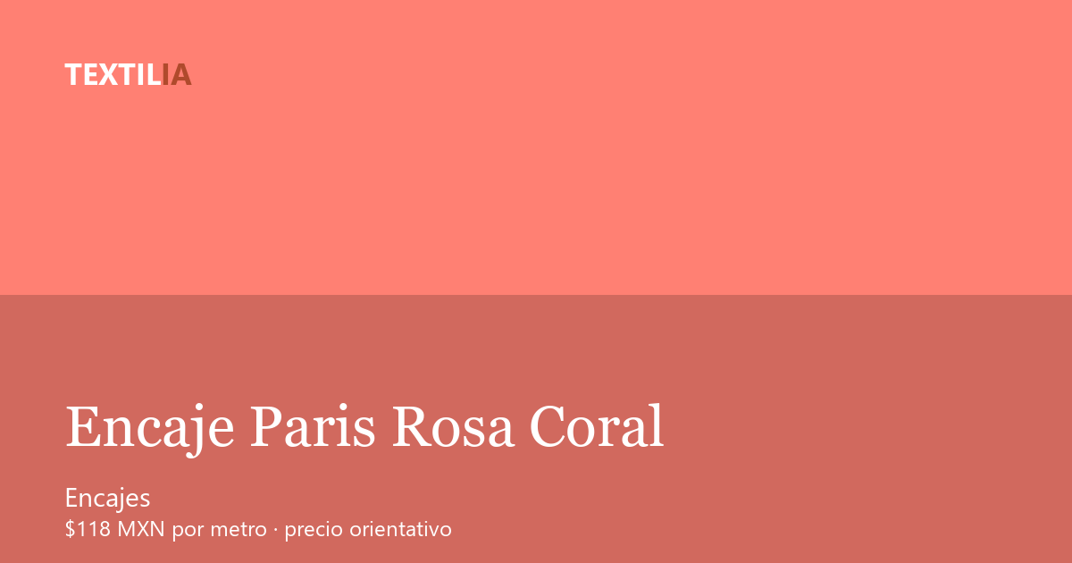 Tela Encaje Paris Rosa Coral