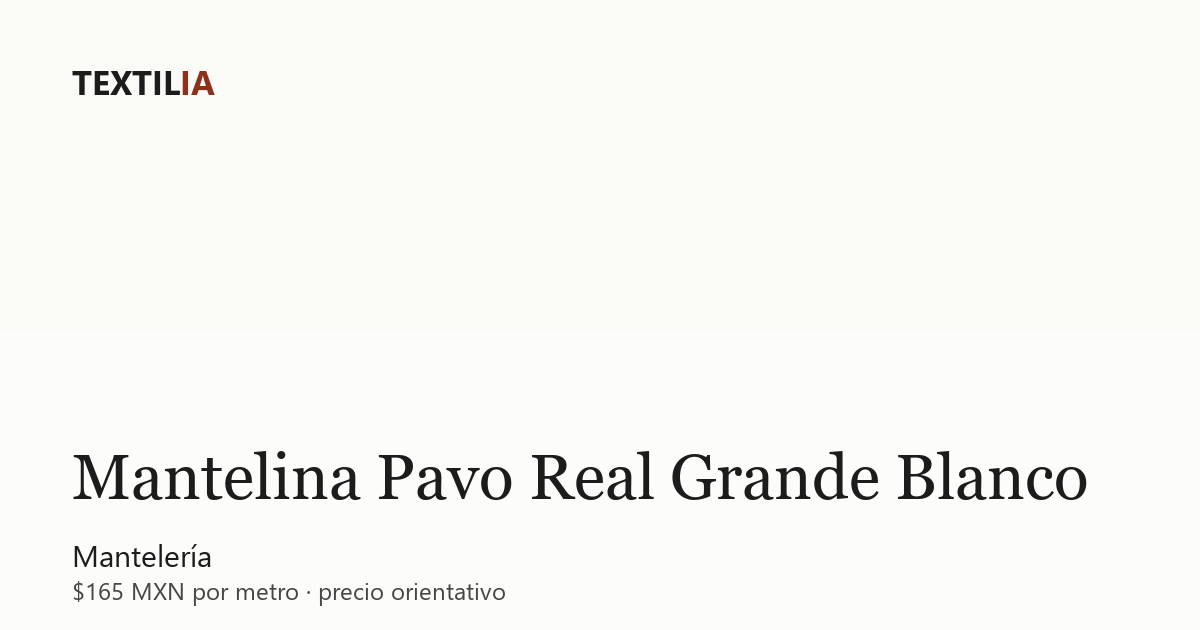 Tela Mantelina Pavo Real Grande Blanco